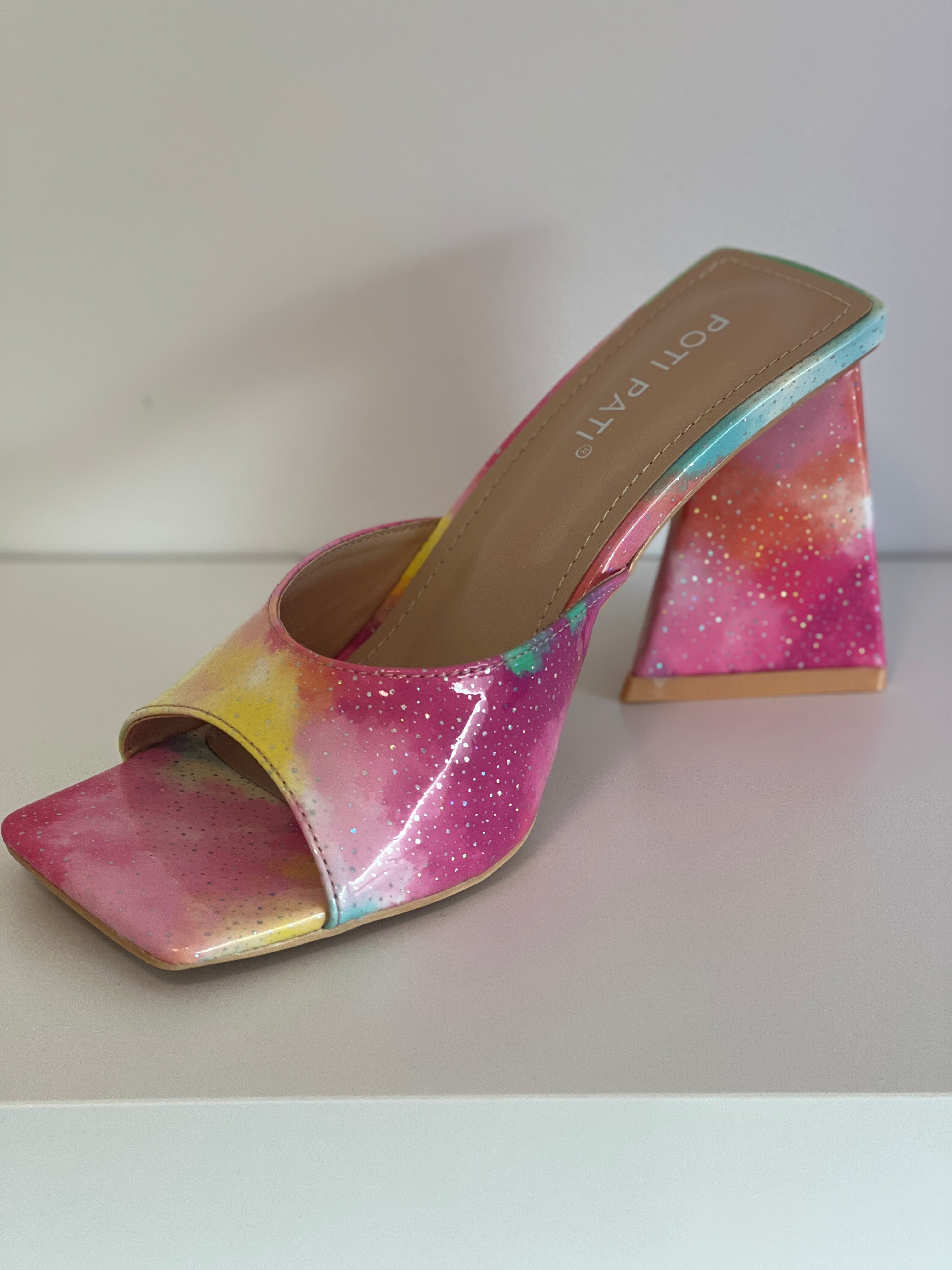 Dames muiltjes met blokhak van 8,5 cm