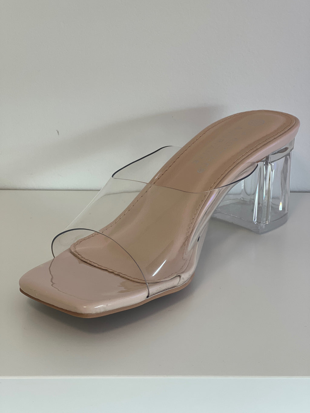 Transparante blokhak voor dames met hakhoogte van 6 cm