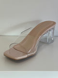 Transparante blokhak voor dames met hakhoogte van 6 cm